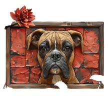 Boxer Dog Aluminum Wall Art - 12x16in Decorative Print