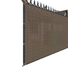 Brown Fence Privacy Screen, Commercial Outdoor Backyard Shade Windscreen Mesh Fabric 90% Blockage 150GSM
