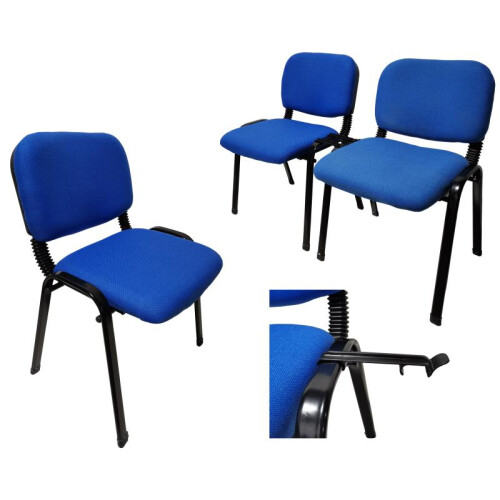 Stackable & Linkable Office Conference Visitor Community  Chairs (Set of 7-Blue)