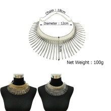 Collana da Donna  Africana nel Lega di Piegatura Stile Indiano  Girocollo con Colletto un Forma di Spine D'Oro