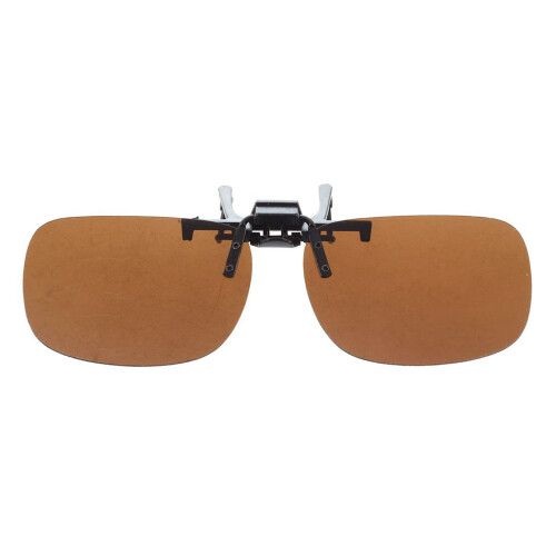 2X Unisex Dark Brown Rectangle Flip  Clip  Polarized Sunglasses 2