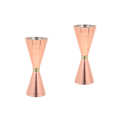 2Pièces Verre Cocktail Acier Rose À 2