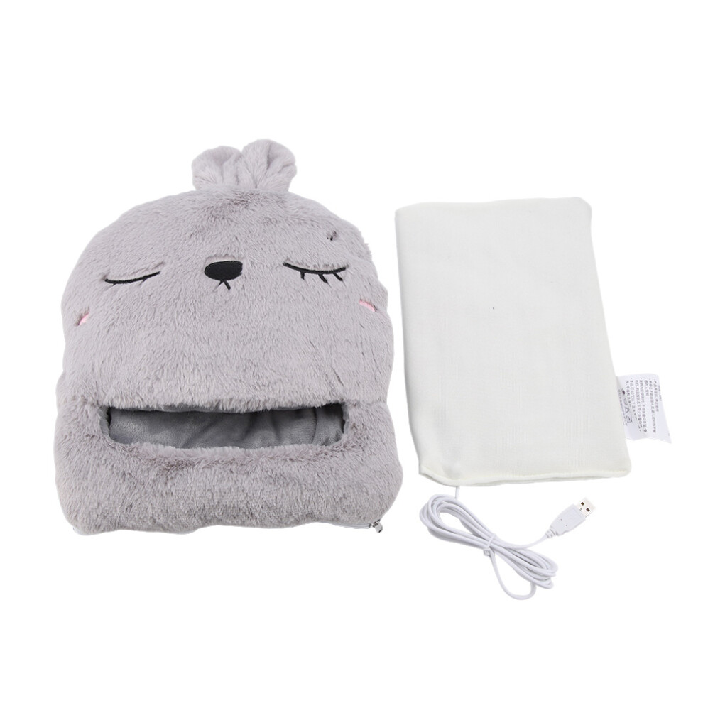Cute Rechargeable Hand Warmer, Menstrual Pain Relief Heating Pad with Gray Premium Material