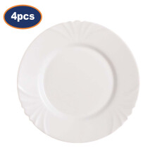 Dinner Plate Luminarc Cadix White Opal Glass 25cm Serving Dish Set of 4 Crockery