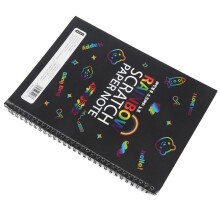 4Pcs 19X26cm Large Magic Color Rainbow Scratch Paper Note Book Black DIY Drawing Toys Scraping Painting Kid Doodle