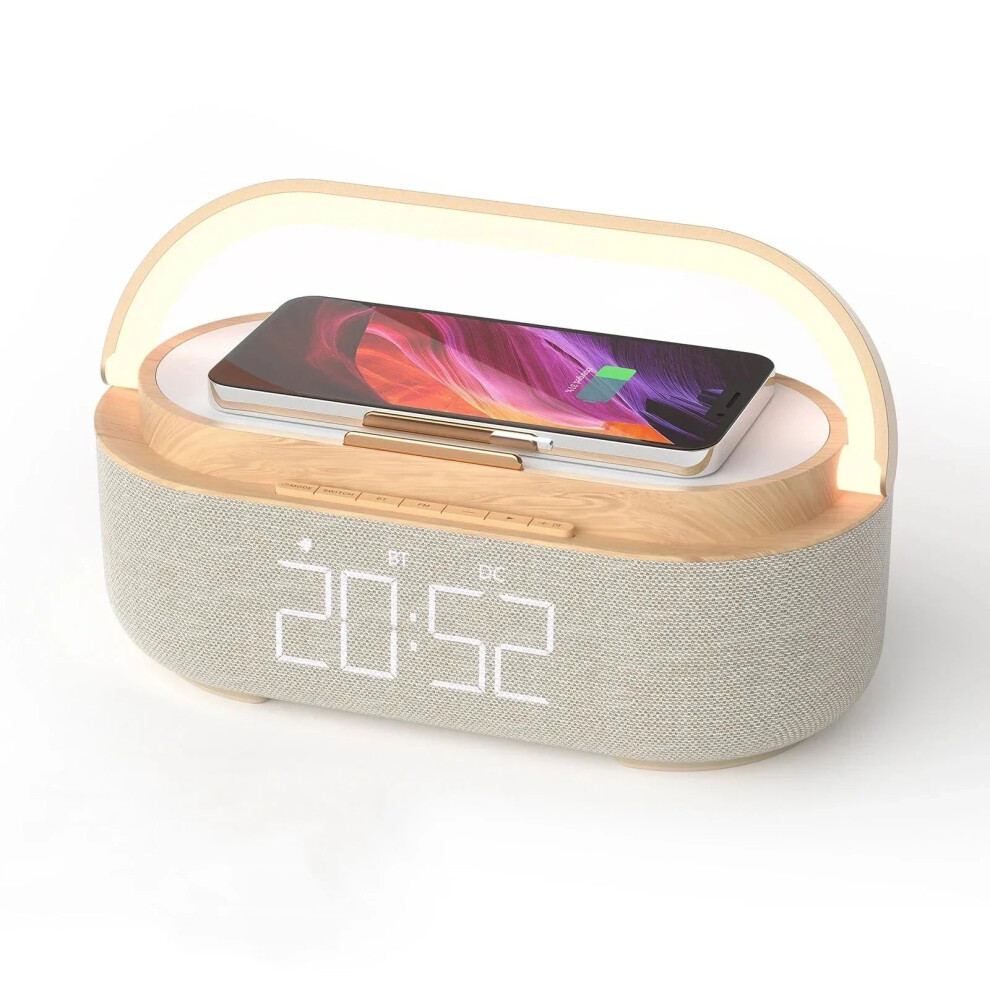 Bluetooth Speaker With Wireless Charging & Alarm Clock 9362547056508
