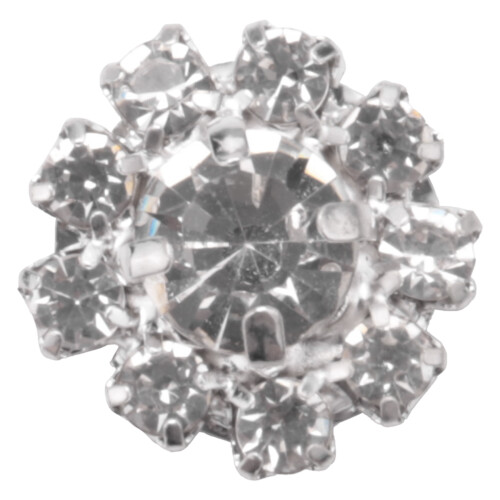 Crystal Rhinestone Button Flat Back Decoration DIY 15mm 20 Pcs Clear 1