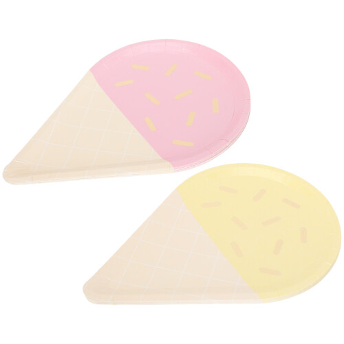 80Pièces Assiettes Jetables Couleurs Vives Thème Glace 2