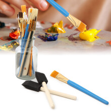 25pcs Soft Hair Gouache Oil Painting Brush Set, Wooden Handle, DIY Art Tools