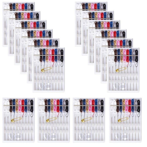 32 Boxes Home and Travel Quick Fix Sewing Kit Pre Threaded Needle Kit, Each Box with 10 Pieces 2