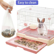 100 Pcs Disposable Rabbit Cage Liner, Clear Plastic Bunny Cage Liner Bag Universal Toilet Film for Bunny Guinea