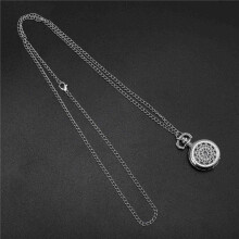 2X Men Women Pocket Watch Quartz Silver Alloy Pendant Necklace Pocket Deco