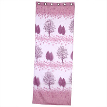 Exquisite Sheer Voile Floral Printing Drapes for Living Room Bedroom Restaurant Windows, Purple Tulle Panels Semi-Sheer Linen Blended