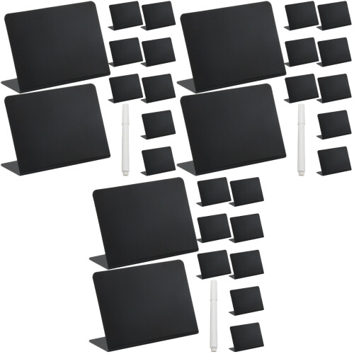 3Ensembles Mini Ardoises Noires Pour Indication, Mariage Et Buffet 2
