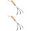2Pcs Silver Steel Hand Rakes Wood Handle Gardening Tools for Digging 6
