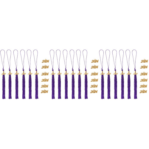 3Sets DIY Graduation Tassels 2023 Polyester Assorted Colors for Caps 2