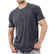 T-shirt voor heren in grote maten, korte mouwen, basic T-shirt met ronde hals, losvallende tops, effen kleur, sportshirt