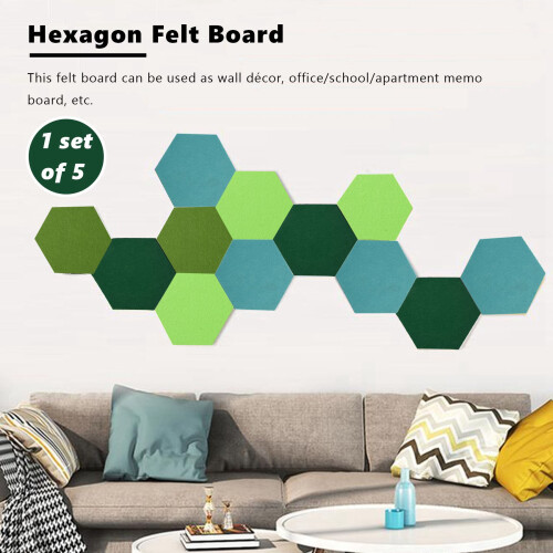 10Pcs/Set Hexagon  Board Hexagonal  Wall Sticker Multifunction 3D Decorative Home Message Board Green Series 2