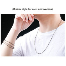 5X Pure Titanium Chain Necklace Glass Bead Chain Pendant is Not Easy to Rust Simple Titanium Alloy Bracelet-B