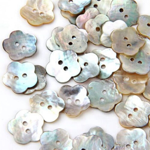 300X, 15mm Pearl Buttons  of Pearl Shell Flower Button 2