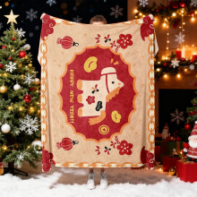 Rote Decke „2026Year“, weiche, dicke Polyesterdecke für Sofa, Büro, Winterdekoration und Weihnachtsgeschenk