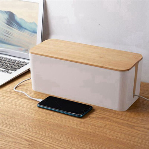 2X Cable Storage Box Power Socket Organizer Cable Tidy Storage Box Network  Storage Bin Charger Wire Management -F 1