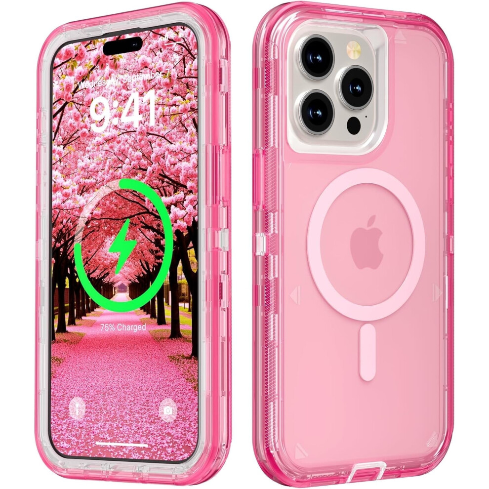 Magsafe Iphone 15 Pro Max Case Transparent Crystal Pink 9066521581498