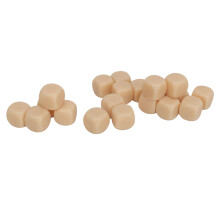 20 pezzi di dadi di plastica beige da 16 mm con angoli arrotondati per giochi e divertimento in classe