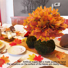 Artificial Maple Leaves Branches Autumn Leaves 30 Bundles Fall Decorations Outdoor UV Resistant Greenery Shrubs Plants