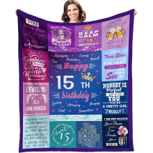 Kuscheldecke zum 15. Geburtstag für Mädchen und Teenager – Lustige 102 x 127 cm große Decke, geeignet für 15-Jährige