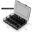 4x Plastic Stackable Organizer Container with Adjustable Dividers, Plastic Box with 18 Removable Grids Compartments 4