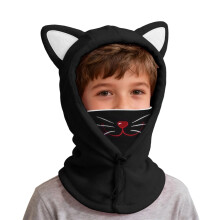 Wintermütze für Kinder, Sturmhaube mit Katzenohren für Jungen und Mädchen, ideal für Schule und Schneespiele im Freien