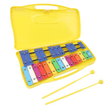Professionelles 25-Noten-Aluminium-Xylophon mit gelbem Kasten – 39x23x4cm