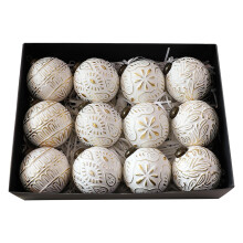 Set van 12 antieke kerstballen, kerstornamenten, kerstdecoraties, veelzijdig in vintage stijl, gemakkelijk op te hangen voor de kerstboom, 3,1 inch