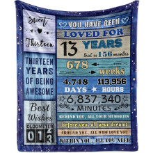 Geschenkdecke zum 13. Geburtstag für Jungen und Mädchen (60 x 80 Zoll)