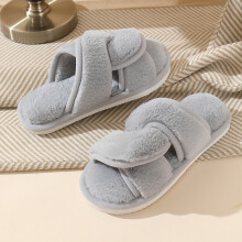 Willtoo Damen-Hausschuhe, offene Zehenpartie, flauschig, Cord, für Damen, Indoor & Outdoor, Hellgrau, Weite 7