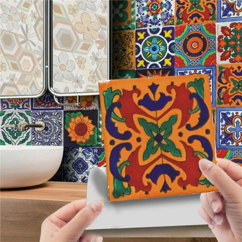 144PCS Self Adhesive Mosaic Brick Tile 3D Sticker Kitchen Bathroom Wall Stickers -10X10cm 2