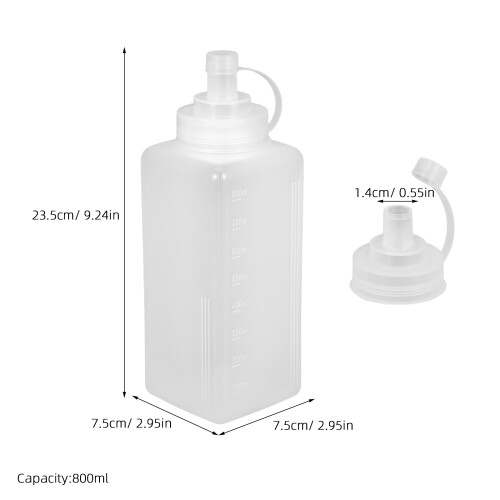 2Pcs Transparent Plastic Condiment Squirt Bottles for Home Kitchen Use 1