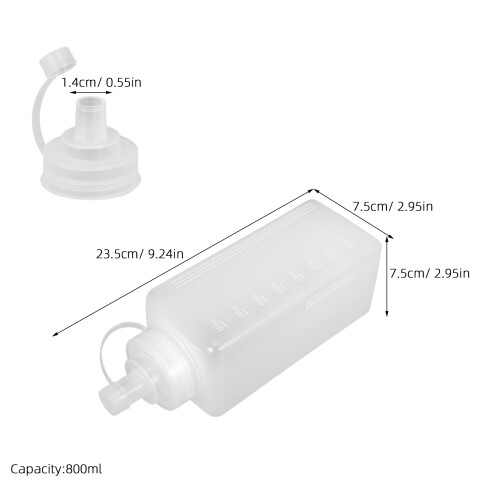 2Pcs Transparent Plastic Condiment Squirt Bottles for Home Kitchen Use 2