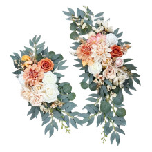 Arche de mariage fleurie (lot de 2) – Compositions florales artificielles réutilisables pour panneaux de bienvenue, décoration de cérémonie,