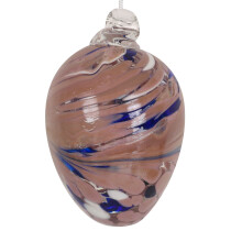 Kleurrijk glazen paasei-ornament, handgemaakte ronde hanger voor de kerstboom, het raam en feestelijke huisdecoratie - doorschijnend decoratief accent