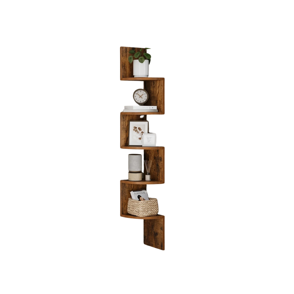 Floating Corner Wall Shelves (5-Tier) 9362547080589