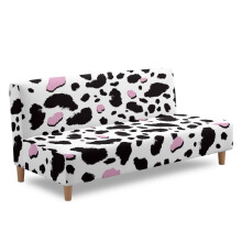 Housse de canapé-lit sans accoudoirs à motif vache, extensible et lavable en machine, idéale pour canapé-lit, maison et camping-car. Protection