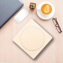 55C Thermostatic Cup Warmer Pad, Gravity-Activated, Compatible with Electric Mugs, Compact 10.7cm Mat for Home/Office