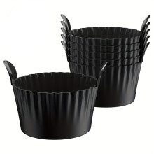 6pcs Black Silicone Air Fryer Baking Cups Non-Stick Kitchen Molds