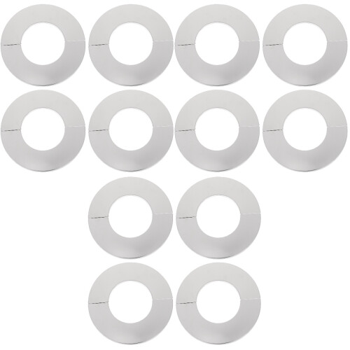 12Pcs Easy Install White Stainless Steel Cover Plates for Pipe Use 1