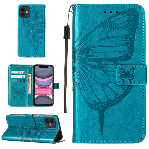 Θήκη πορτοφολιού Butterfly για iPhone12 – Μαγνητικό λουράκι χειρός, υποδοχές καρτών, βάση