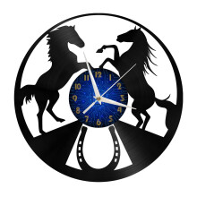 Orologio da parete in vinile Horse2Vinyl per la decorazione della parete della cucina, regalo artistico per l'amante, idea regalo per il migliore