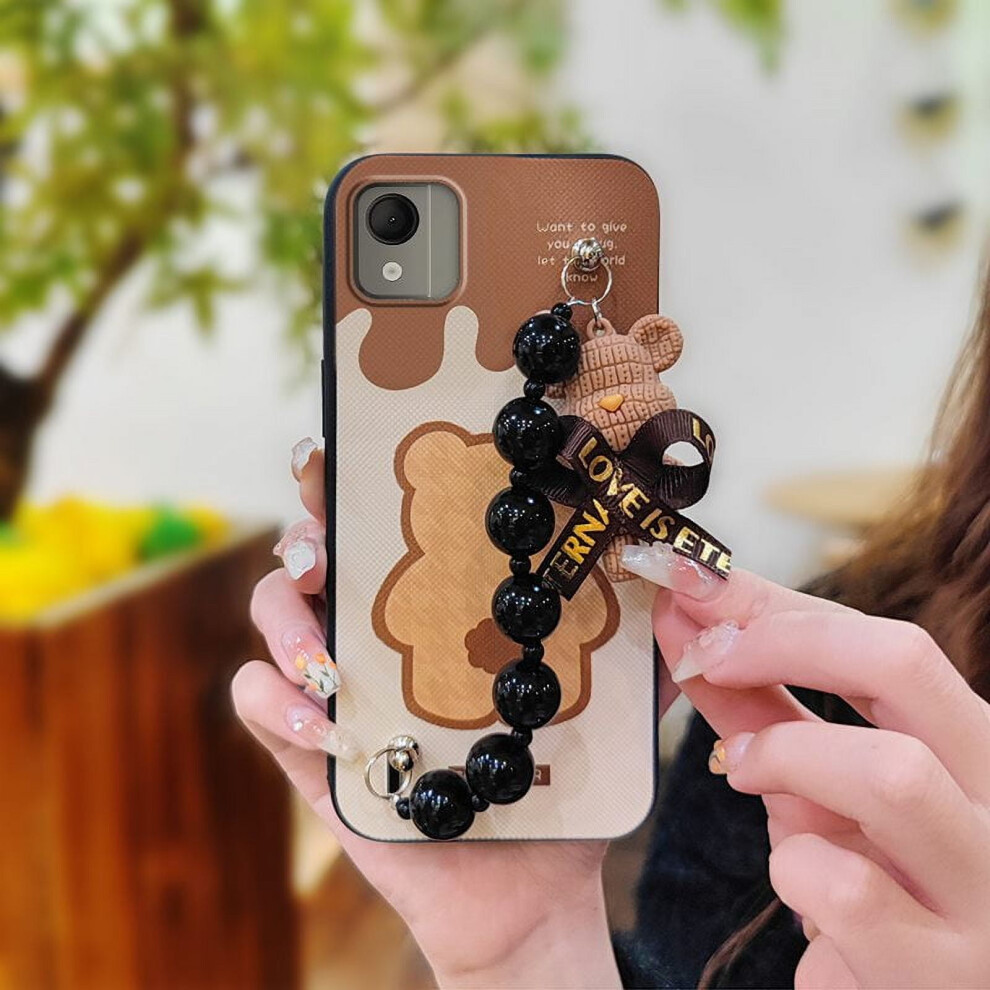 Silicone Phone Case For Nokia C110 4G With Bear Bracelet 9066521583874