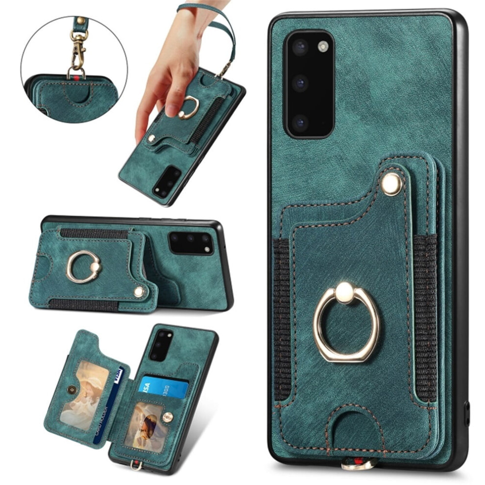 Compatible With Samsung Galaxy S20 Fe 5G Pu Leather Wallet Case With Rfid Blocking, Ring Holder, Kickstand, Wrist Strap & Magnetic Closure Â Green 9482726200550